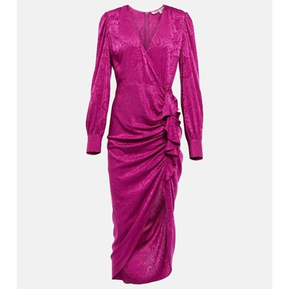 NWT Veronica Beard Weiss Dress Womens 4 Magenta Paisley Silk MSRP $689